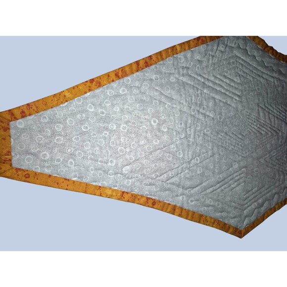 Handmade Quilted Table Runner With Diamond Pattern Floral Design - Picture 7 of 8